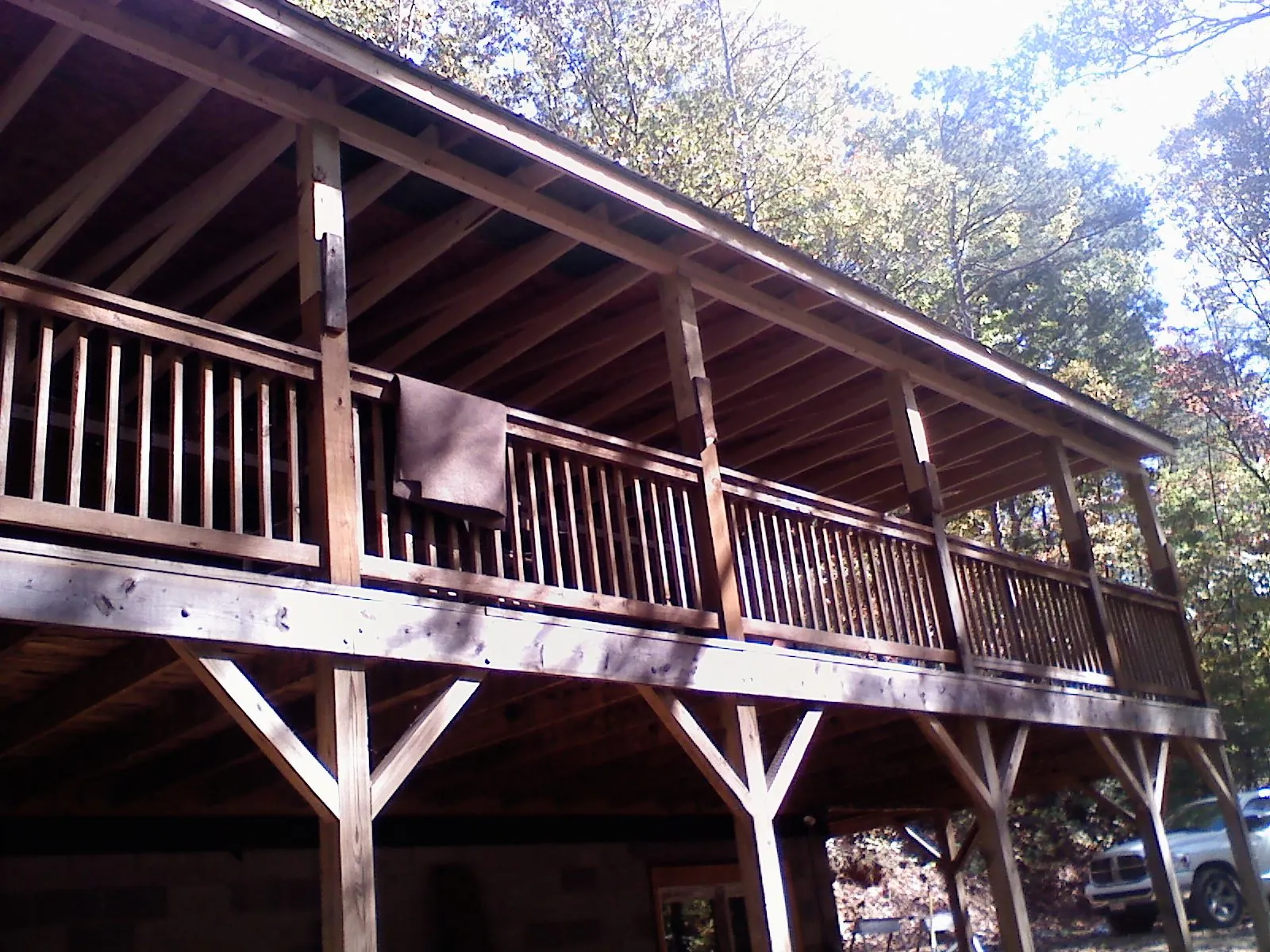 Timber framing under a new elevated porch and deck — Roof Leak Repair in Appomattox by Roofing Brothers